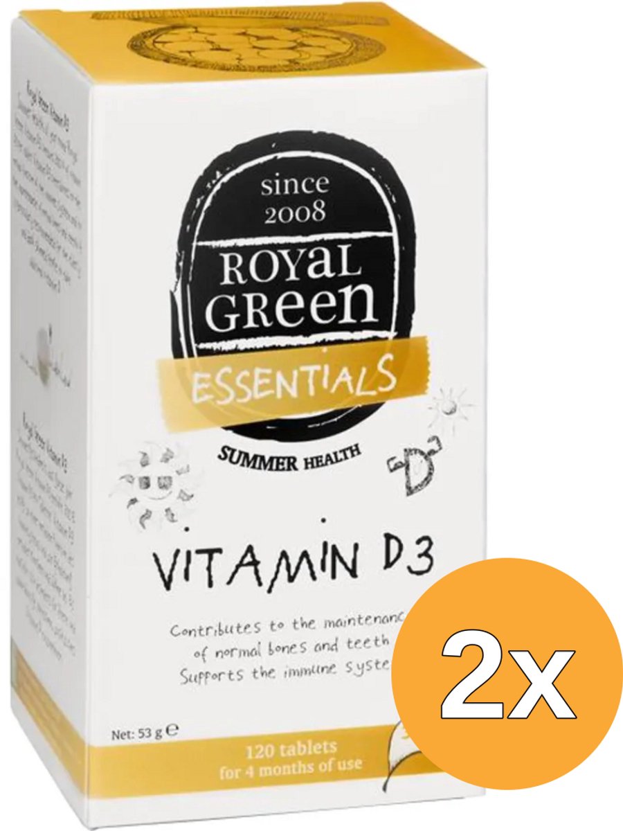 2x Royal Green Vitamine D3 (120 tabletten)