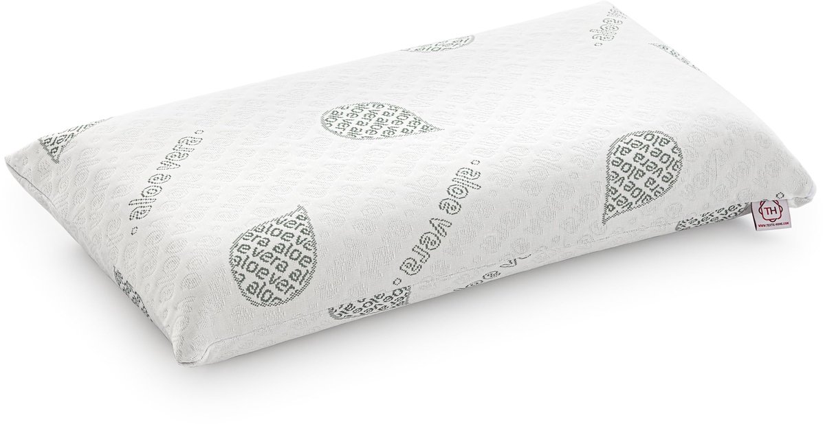 SnelShoppen - Ergonomisch Traagschuim Hoofdkussen 60 x 36 x 12 cm - Memory Foam Neksteunkussen, Ademend en Anti-allergisch met Aloë Vera Hoes - OEKO-T
