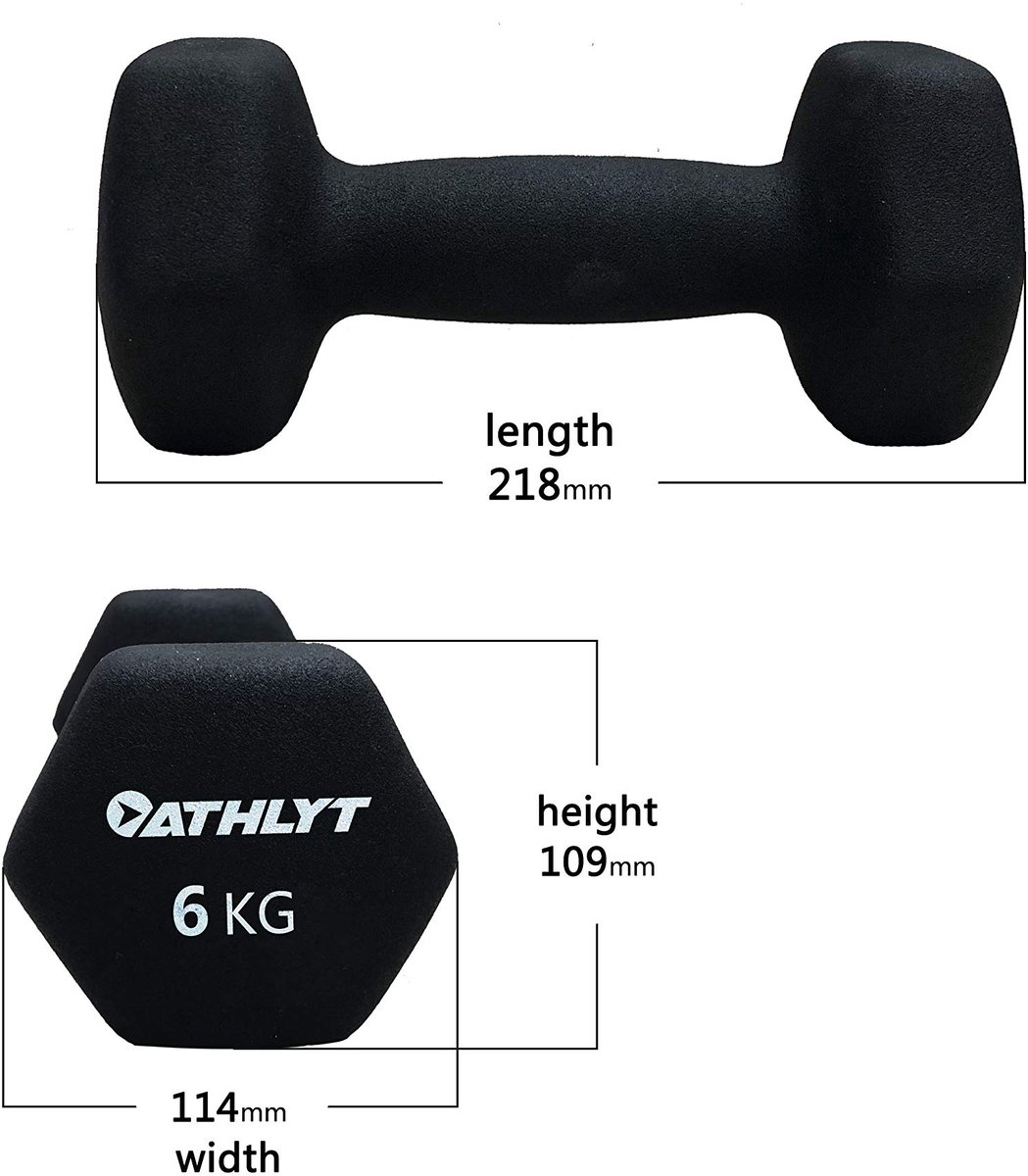 SnelShoppen - Neopreen Haltergewichten 2 x 6 kg - Zwart - Ideaal voor Thuis Fitness, Krachttraining, en Sporten - Duurzaam en Comfortabel