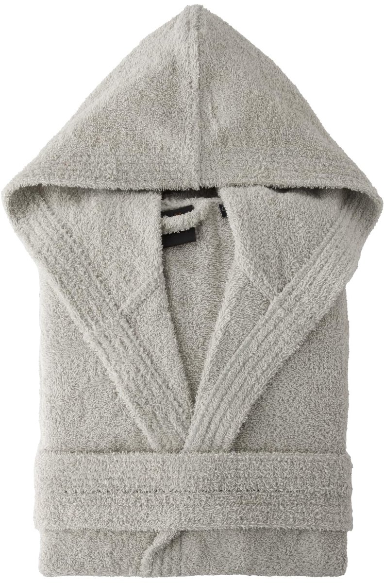 SnelShoppen - Elegante Badjas voor Dames en Heren - 100% Katoen, 500 g/m², Zacht en Absorberend, Met of Zonder Capuchon, Zilver Grijs, XL voor Douche,