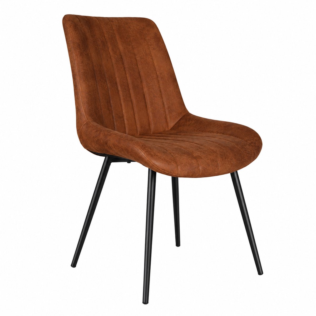 Lizzely Garden & Living Eetkamerstoel Susta cognac microvezel eetstoel zetel