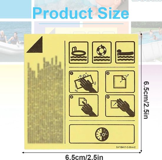 Set van 10 Waterdichte Reparatie Patches voor Opblaasbare Producten - Elastische Herstelplakken 6.5 x 6.5 cm voor Tent, Boot en Parasol Reparatie — afbeelding 5