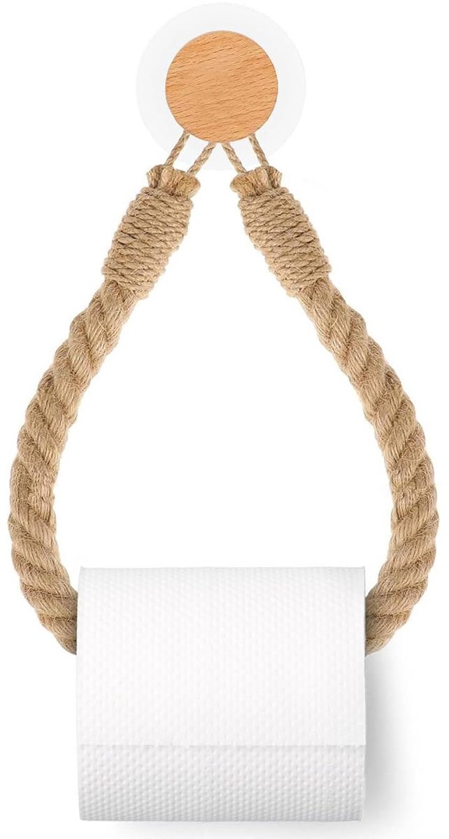 SolidKeus - Vintage Toiletpapier Houder met Jute Touw