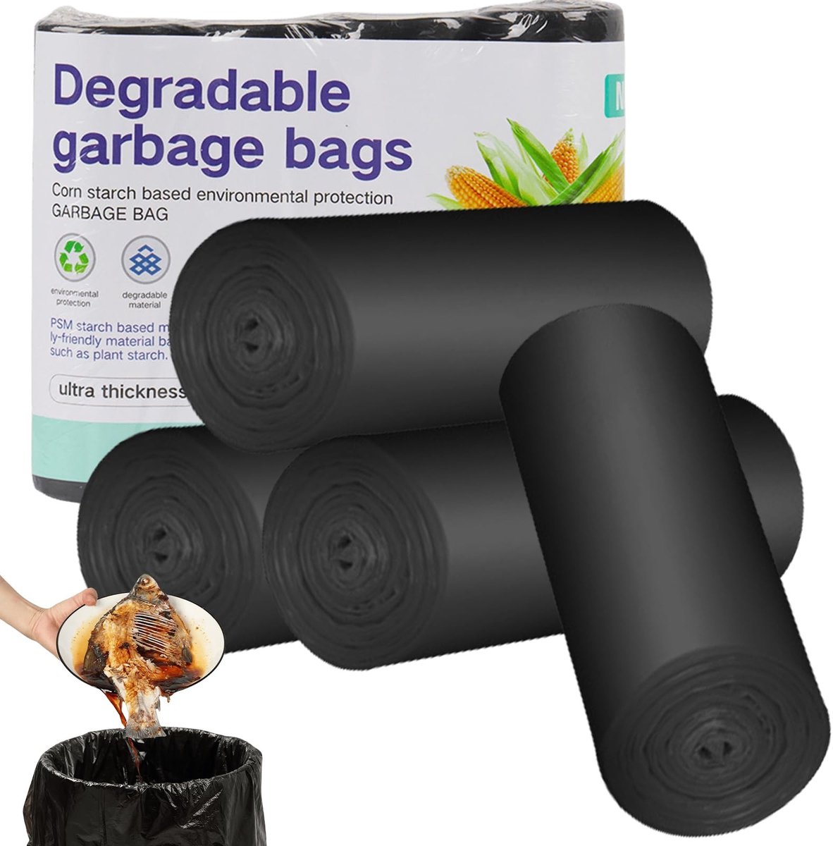 SolidKeus - Set van 60 Biologisch Afbreekbare Afvalzakken 50L