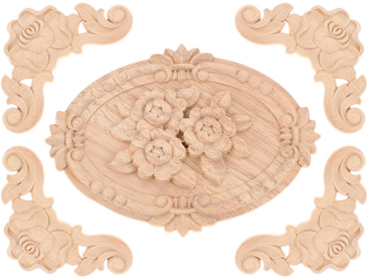 SolidKeus - Houten Decoratieve Sticker Set 21x15 cm en 10x10 cm