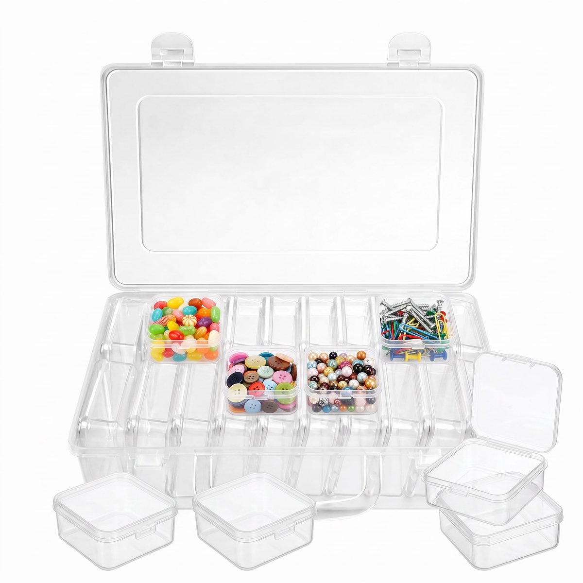 SolidKeus - Set van 20 Transparante Opbergdozen voor Kleine Onderdelen