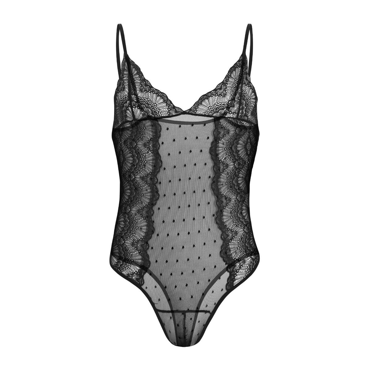 SolidKeus - Transparante Kanten Body voor Mannen met Thong