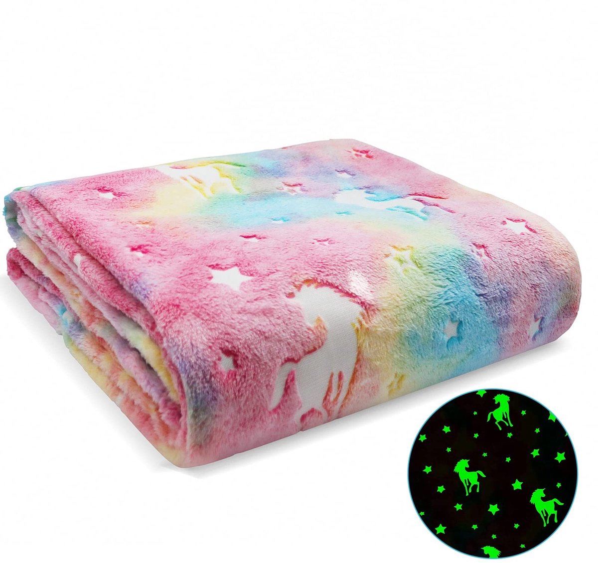 SolidKeus - Glow in the Dark Eenhoorn Dekentje voor Kinderen