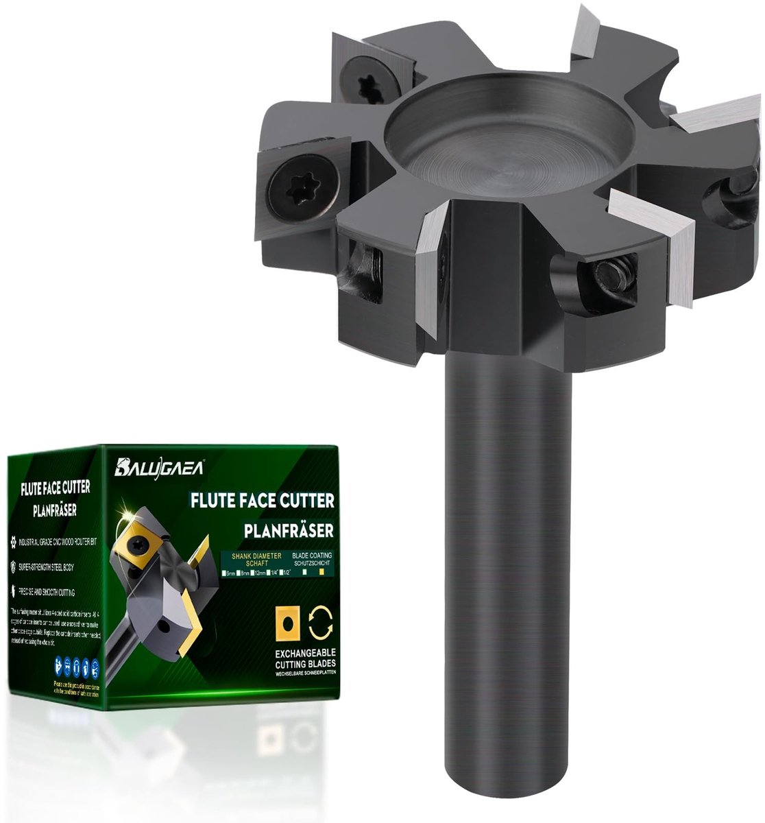 SolidKeus - Face Freesnijder met 12 mm Schacht en 6 Snijkanten