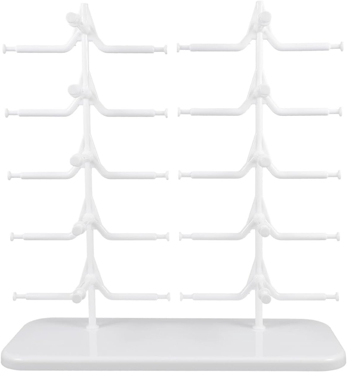 Glazen Etui en Stand voor Meerdere Zonnebrillen en Brillen - Plastic Organizer voor Eyewear Display en Opslag in Wit