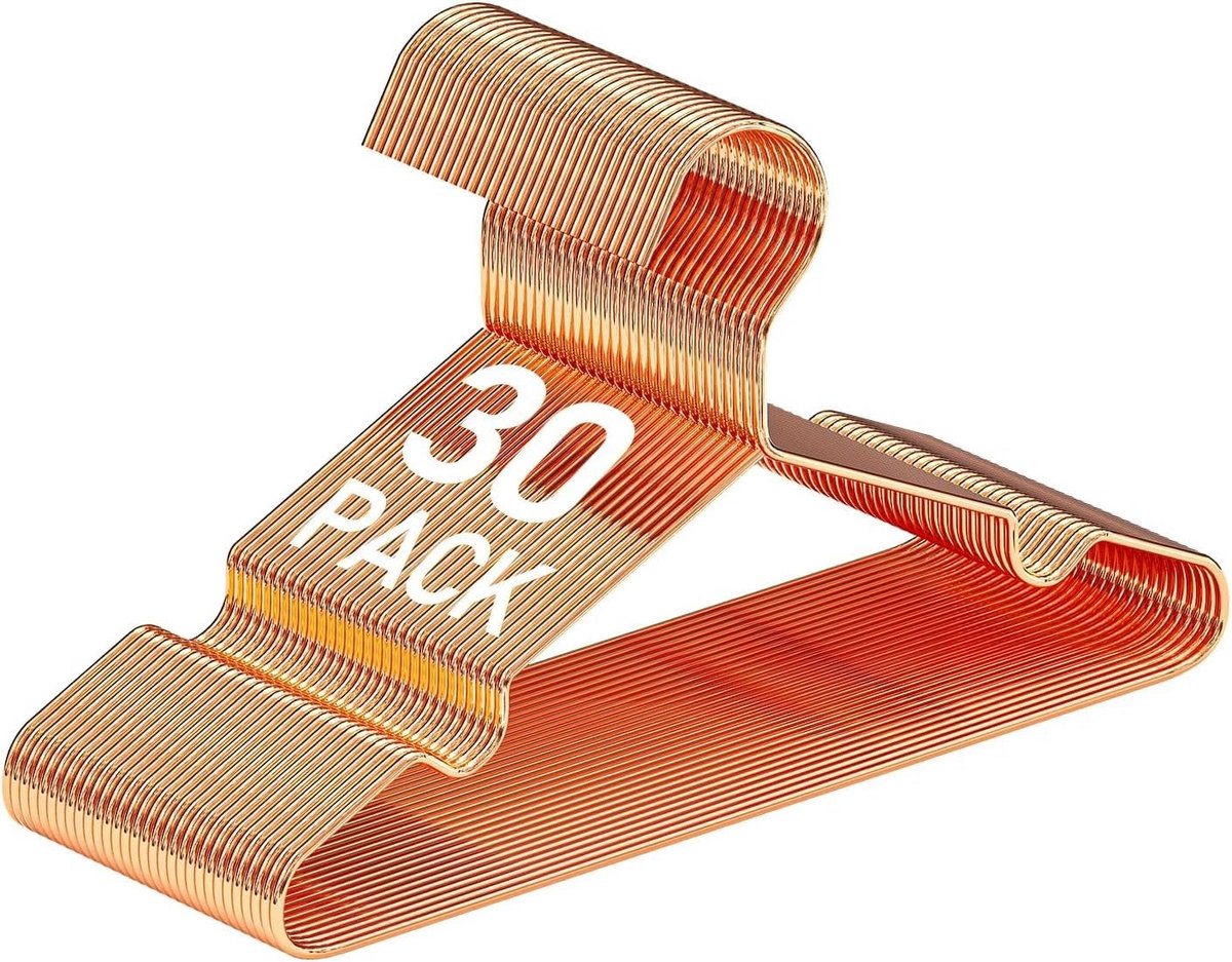 SolidKeus - Set van 30 Roze Gouden Kleerhangers voor Kinderen