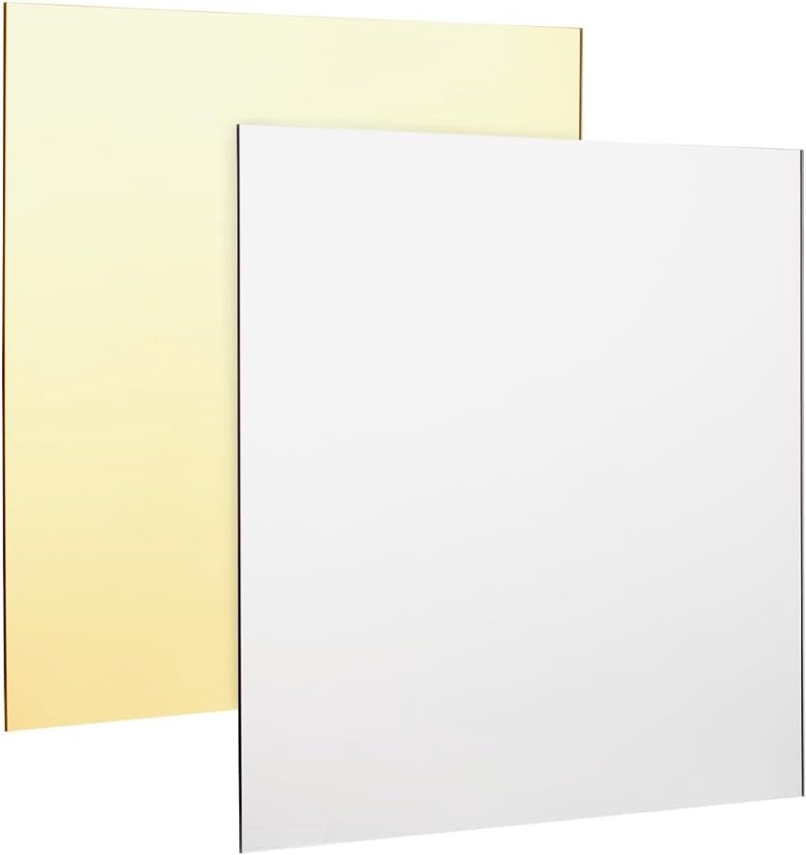 2 Stuks 30x30cm Acryl Spiegelplaten, Goud en Zilver, Opaque Glanzende Spiegels voor Lasergraveren, Wanddecoratie en Creatieve DIY Projecten