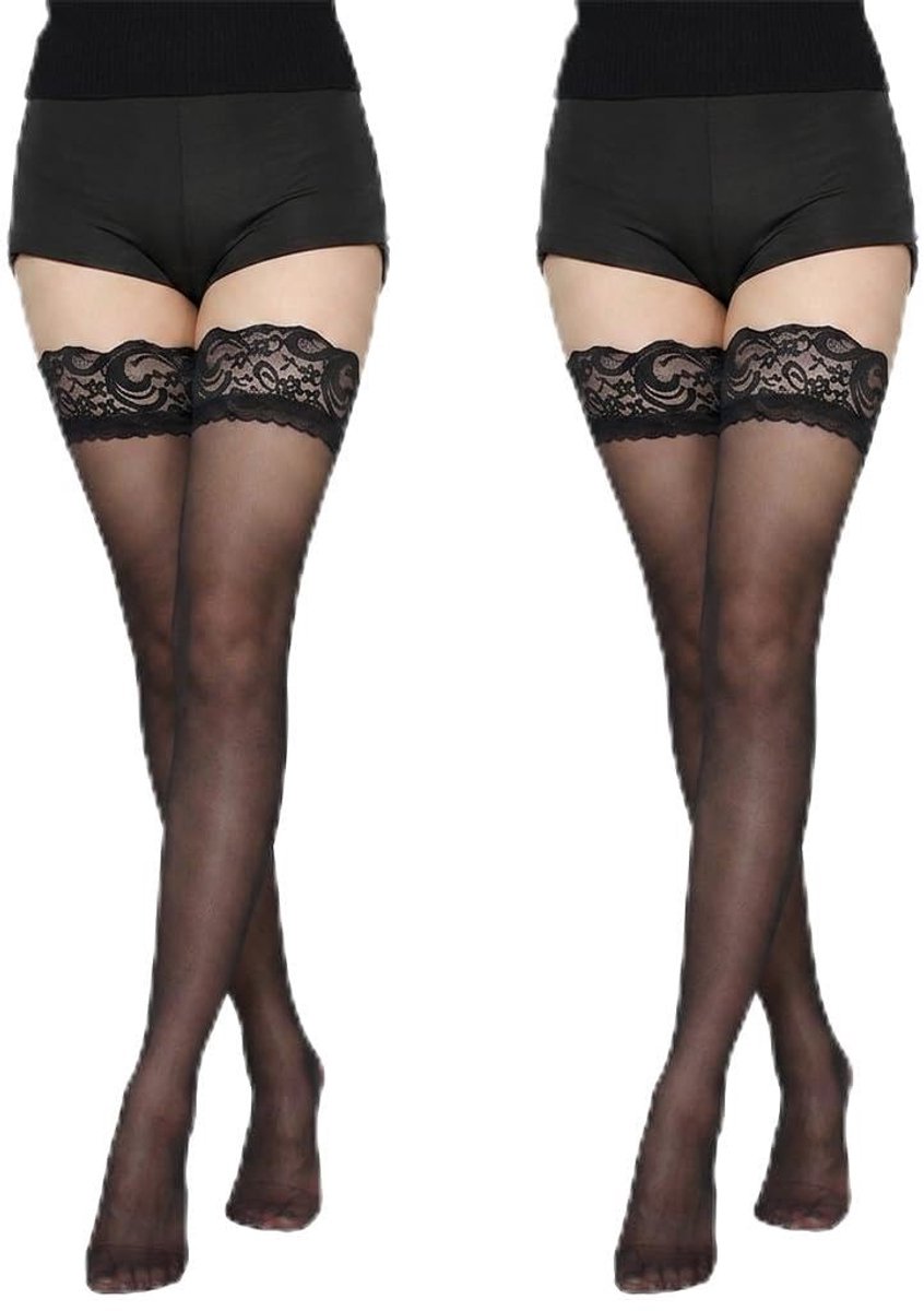 SolidKeus - Elegante Kanten Kousen 20D voor Dames