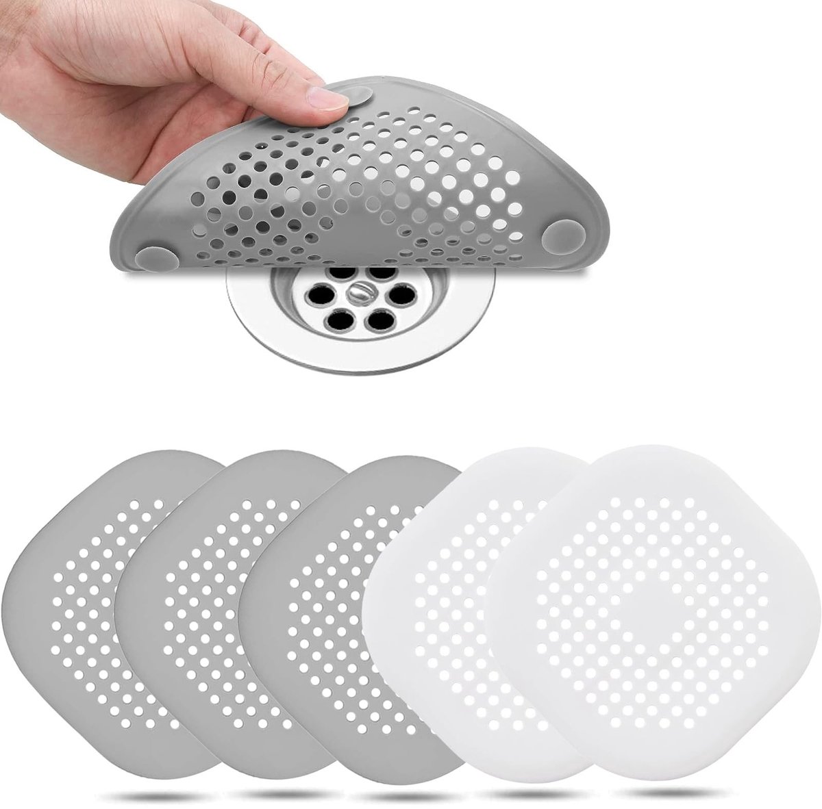 SolidKeus - 5 Stuks Douche Haarvangers met Zuignap