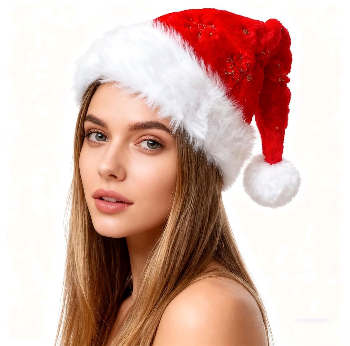 SolidKeus - Dubbel Laags Sequin Kerstmuts voor Volwassenen