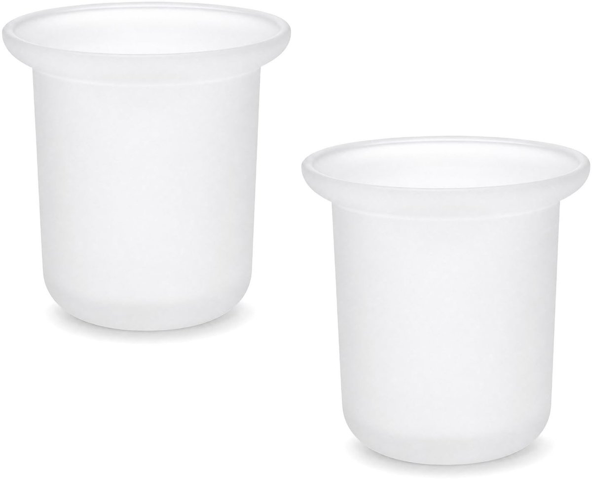SolidKeus - Set van 2 Melkglas Toiletborstelhouders zonder Gaten