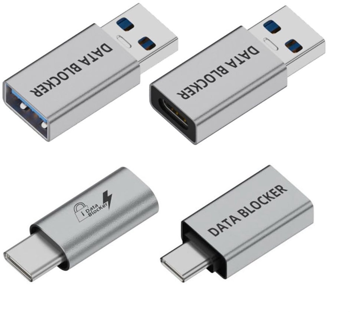 SolidKeus - 4 Stuks USB 3.1 Data Blocker tegen Juice-Jacking