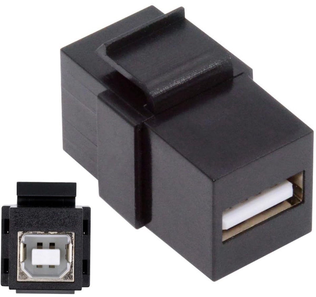 SolidKeus - USB 2.0 A naar Type B Female Keystone Jack Adapter