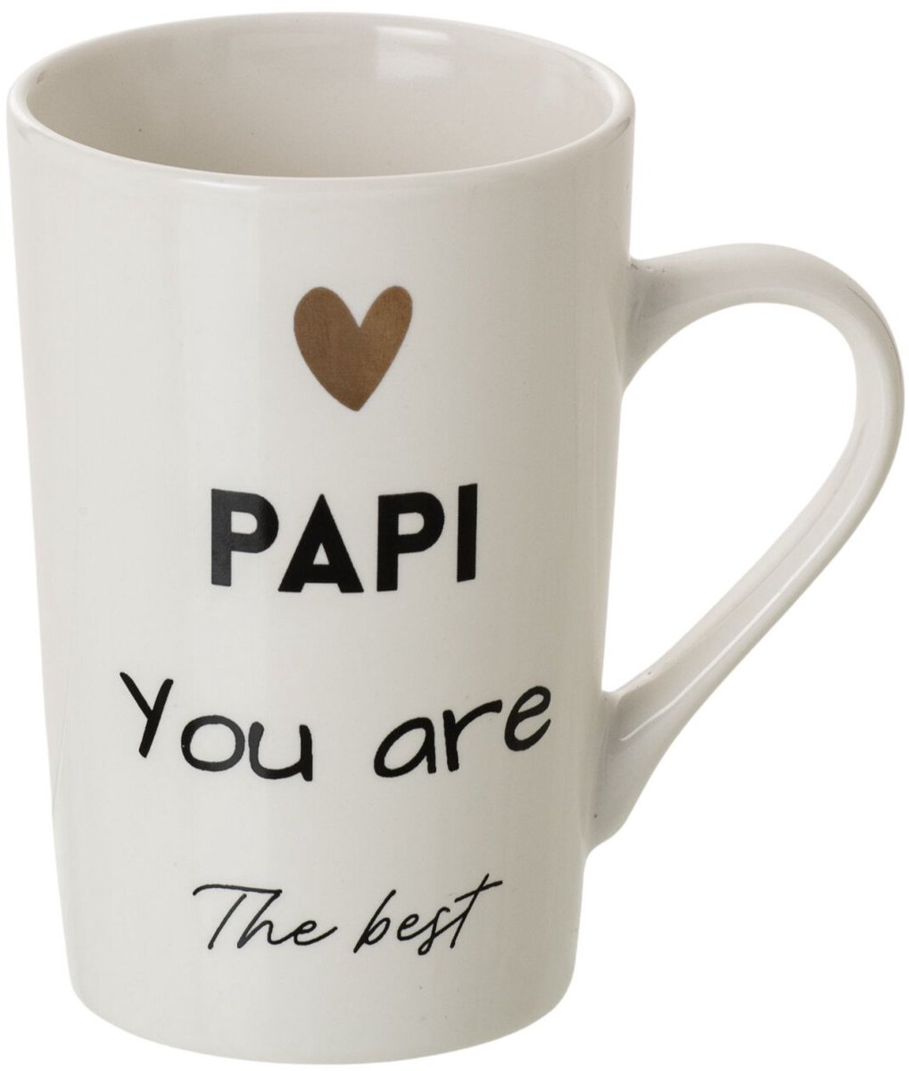 J-Line mok Papie - porselein - wit/zwart