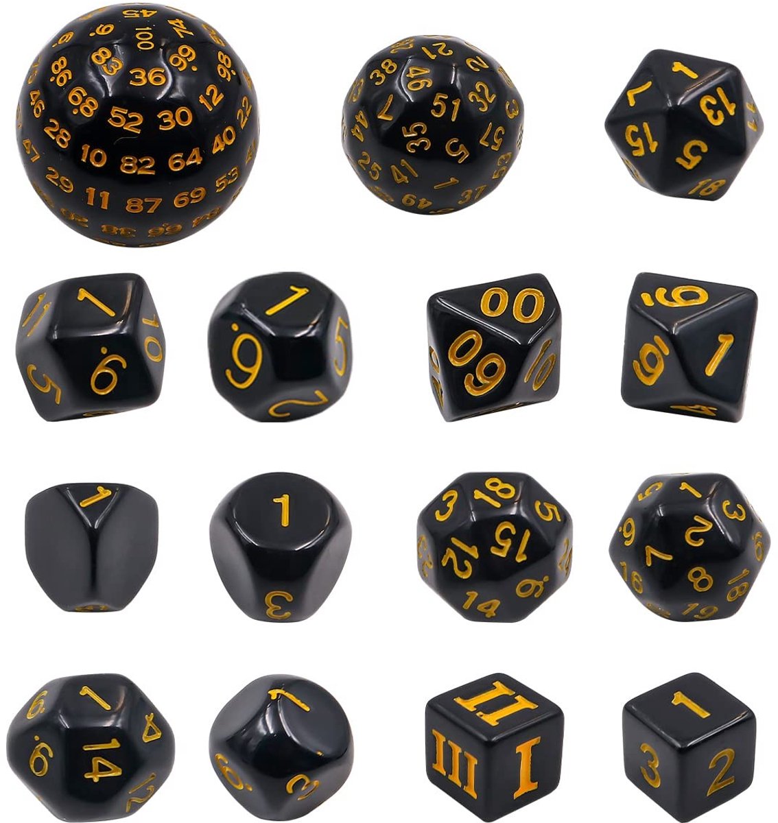 SolidKeus - 15-delige Polyhedrale Dobbelstenen Set voor Rollenspellen