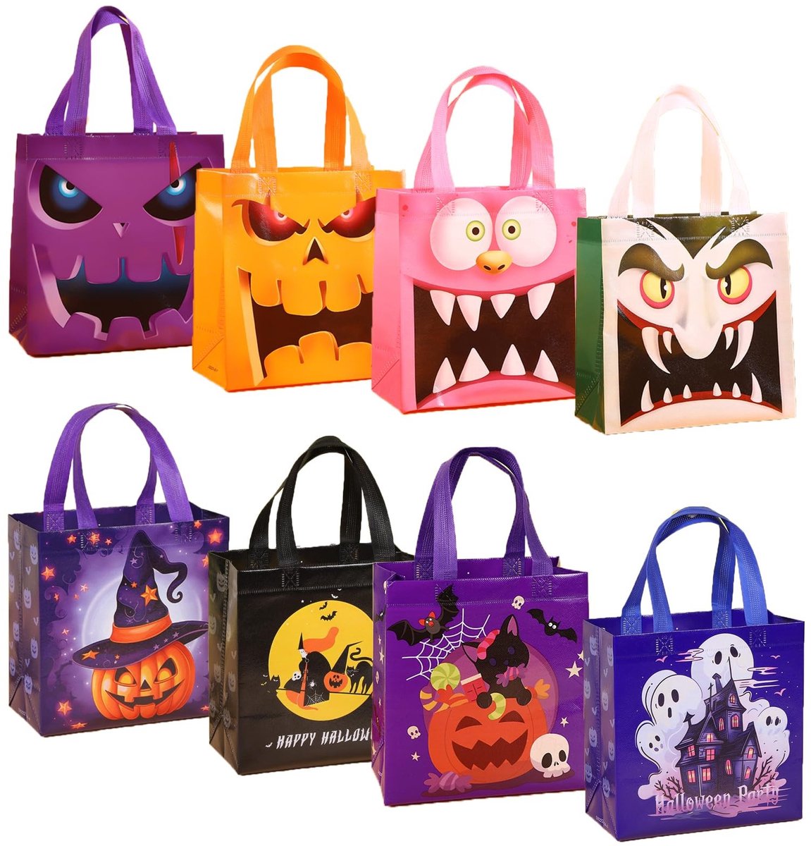 SolidKeus - Set van 8 Herbruikbare Halloween Cadeauzakjes