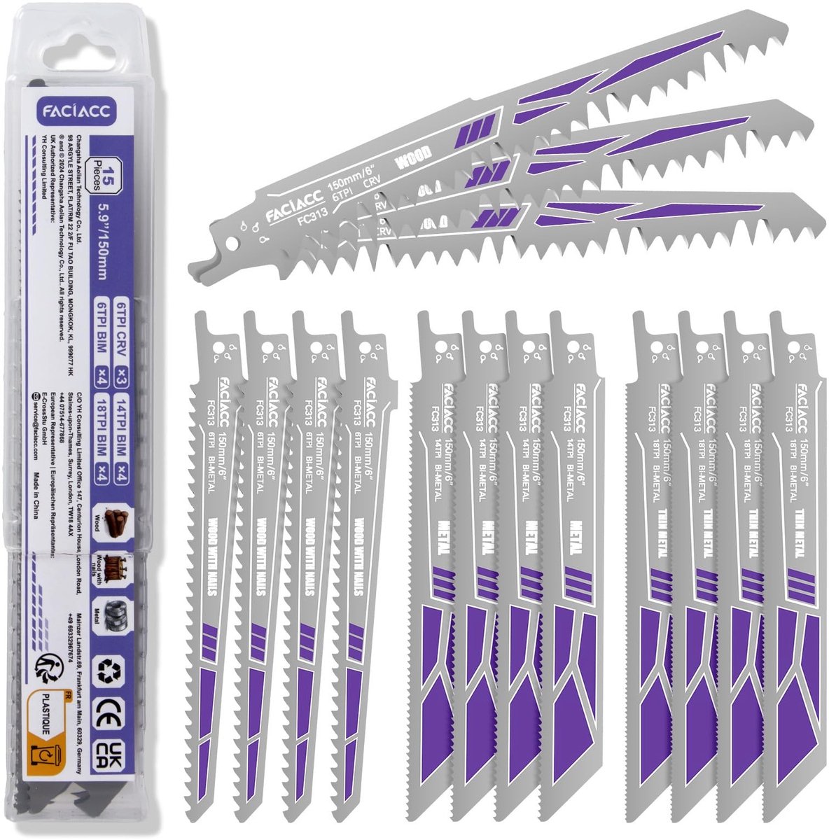 SolidKeus - Set van 15 Reciprocating Saw Blades voor Hout en Metaal