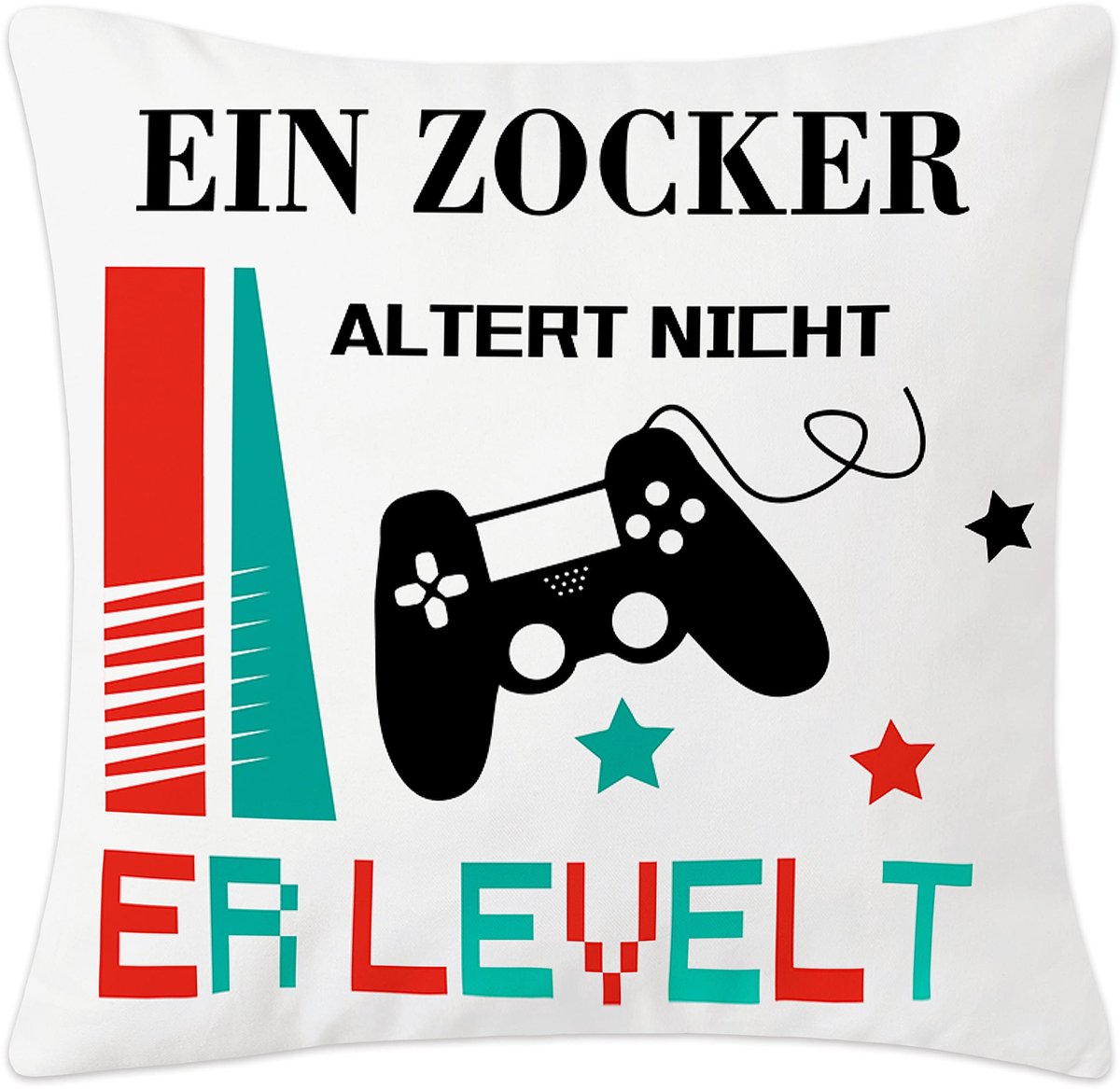 Kussenhoes 45x45 cm met tekst voor gamers, cadeau voor 18e verjaardag