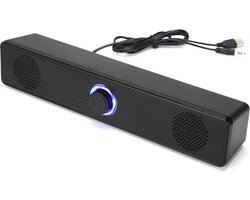350TS lange Bluetooth-speaker voor computer – USB-aansluiting, volumeknop, bedrade audio en subwoofer
