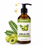 PureOil – Amla Oil – 240ml – Koudgeperst & Hexaanvrij – 100% Puur, Natuurlijk & Vegan – Amla Olie Voor Haar | Huid | Gezicht | Scalp | Wimpers | Wenkbrauwen | Nagels | Massage - Haarolie - Incl. Ebook