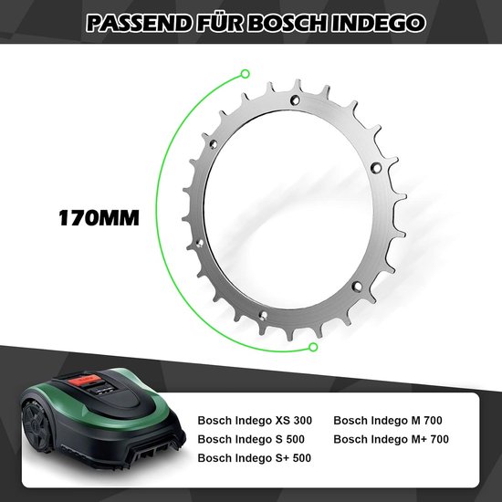 Robotmaaier spikes voor Bosch Indego XS 300 400 500 M700 uitgebreid ontbraamd incl. tractieverbetering voor robotmaaier 14x roestvrijstalen schroeven spikes voor accessoires — afbeelding 3