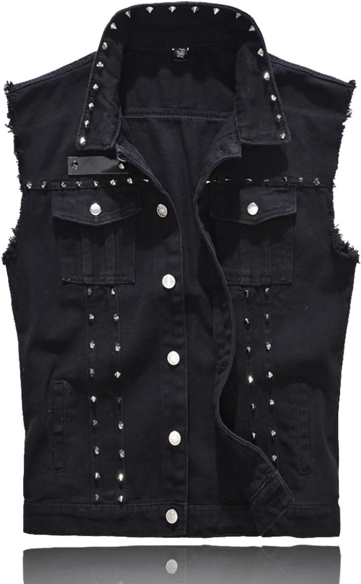 Jeans mannenvest met revers