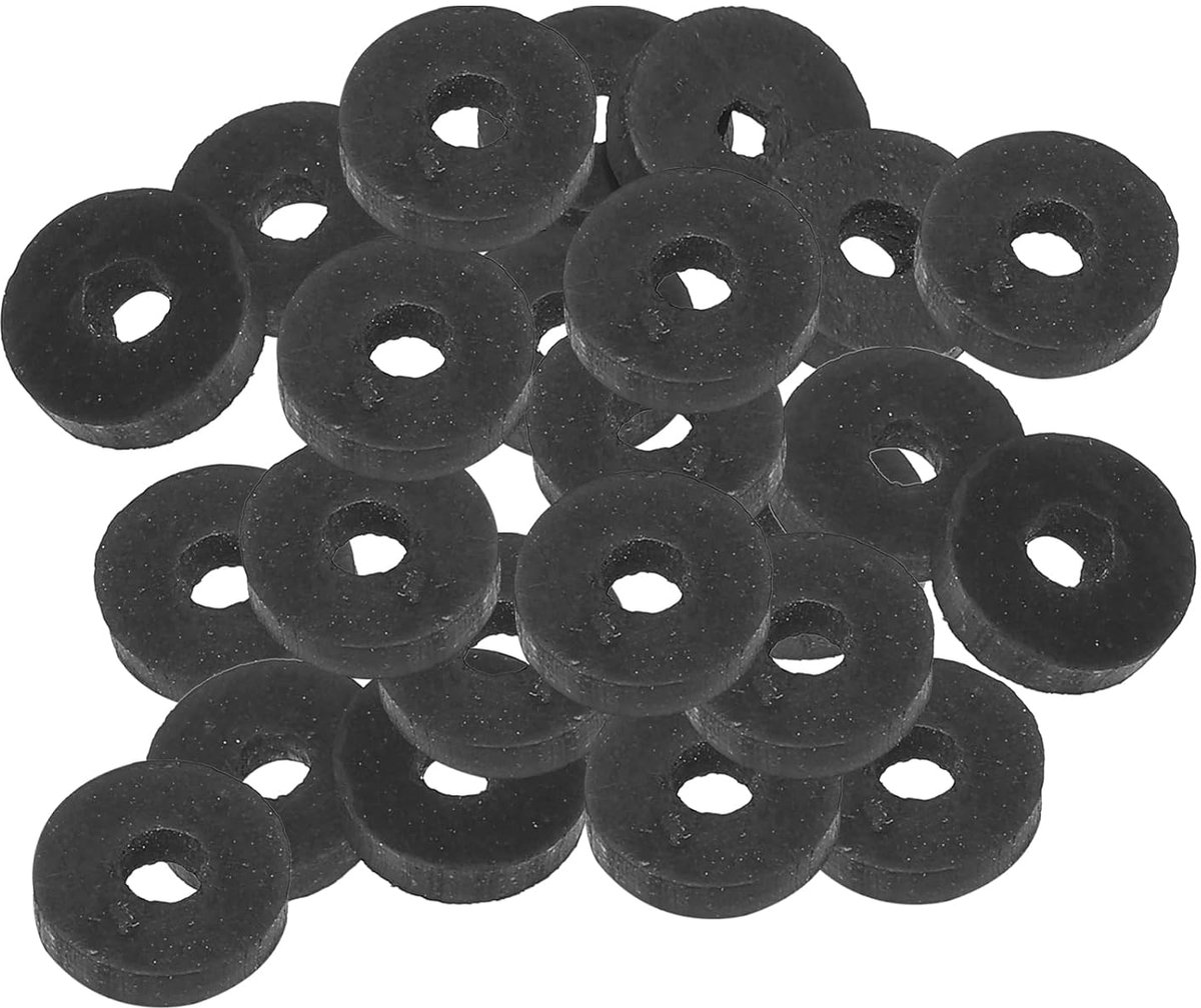 M4 Rubberen sluitringen, rubberen afdichting, rond, 24 stuks, 4 mm ID, 13,8 mm OD, 3 mm dik, platte sluitringen, set, afdichtingsrubber voor kraanbuis, bevestigingsschroef, zwart