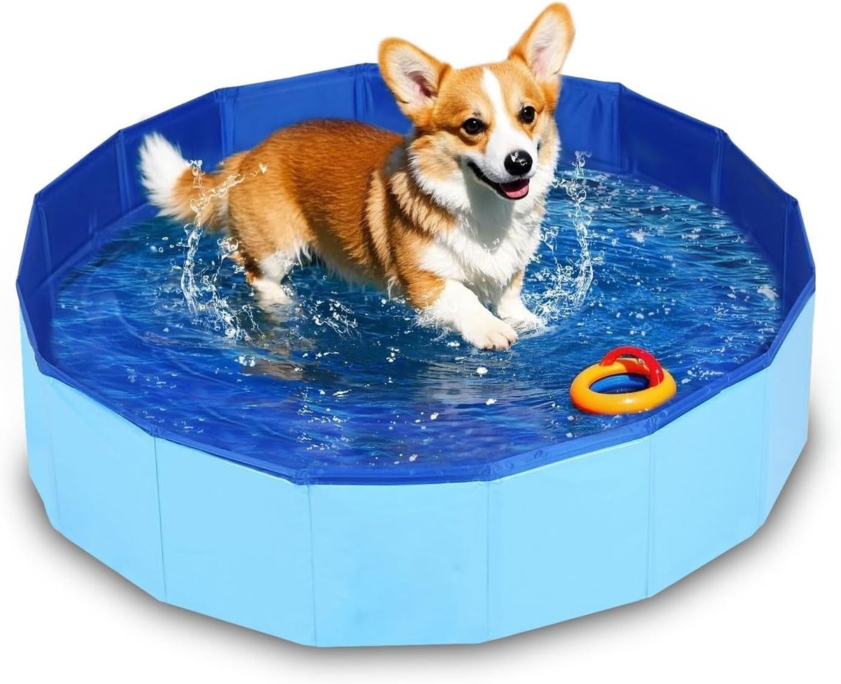 Opvouwbare Hondenbad, 60 x 20 cm Ideaal voor Kleine Honden en Katten, Met Afvoerklep en Duurzaam Ontwerp