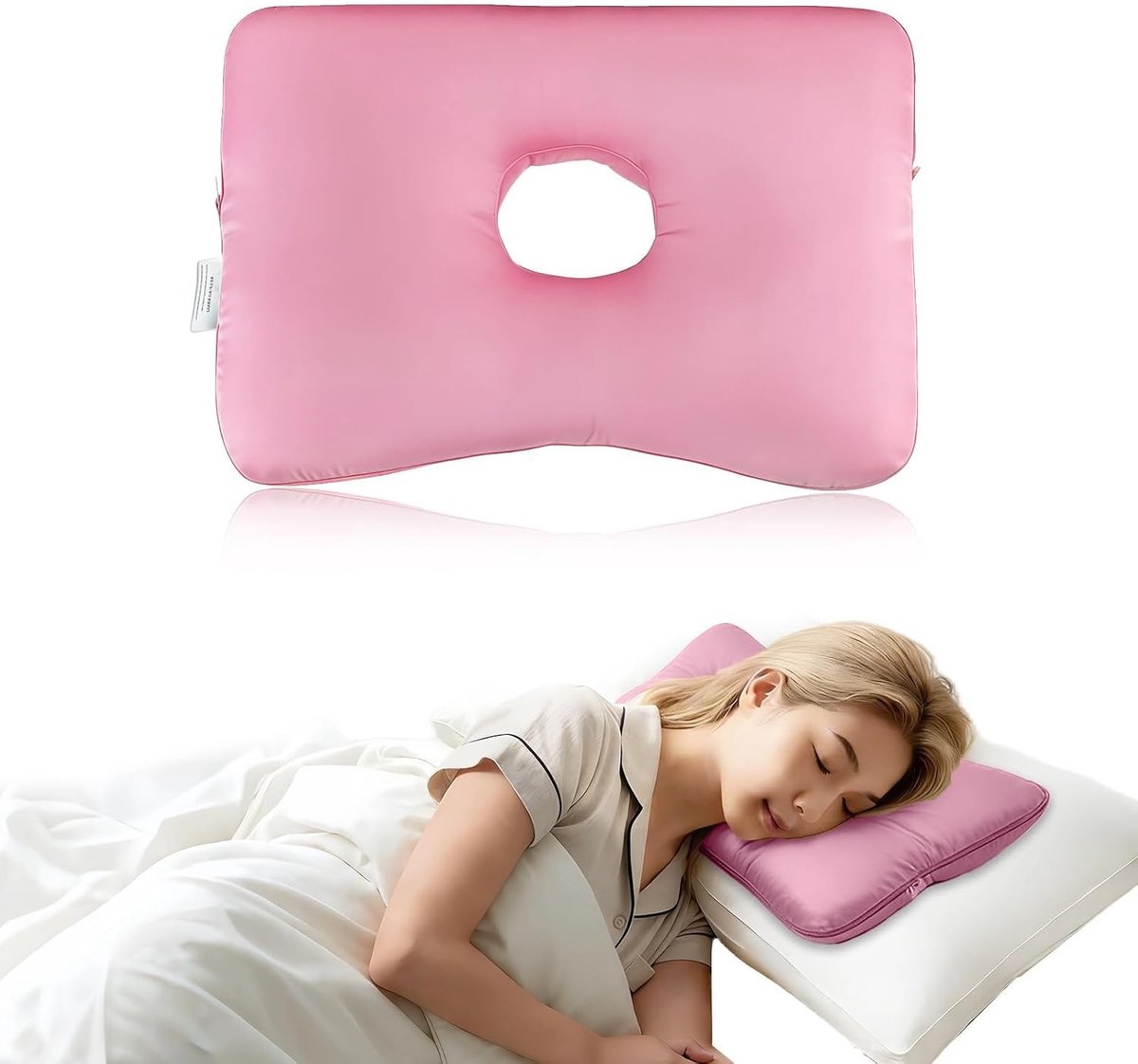 Piercing Kussen - Kussen Met Gat - Comfortabel Slapen - Verlicht Gevoelige Gebieden - X-Large - Roze