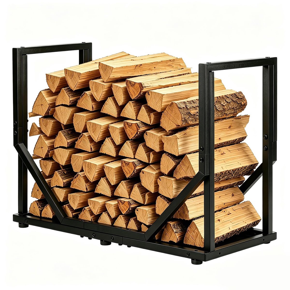 SolidKeus - Houten Opbergrek voor Hout, Roestvrij en Stevig