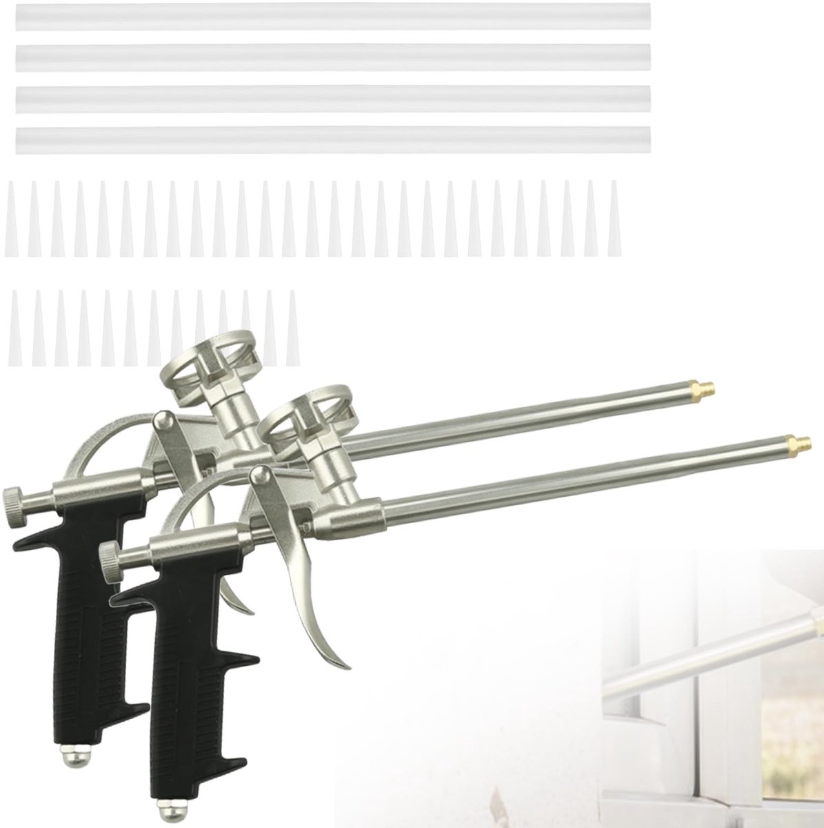 SolidKeus - Set van 2 Professionele PU Schuimpistolen met Nozzles
