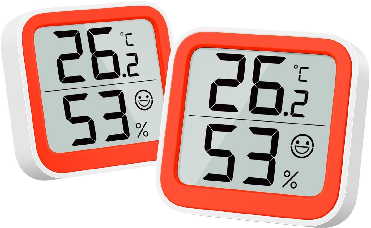 SolidKeus - Mini Hygrometer en Thermometer met Comfort Indicator en Face Symbool
