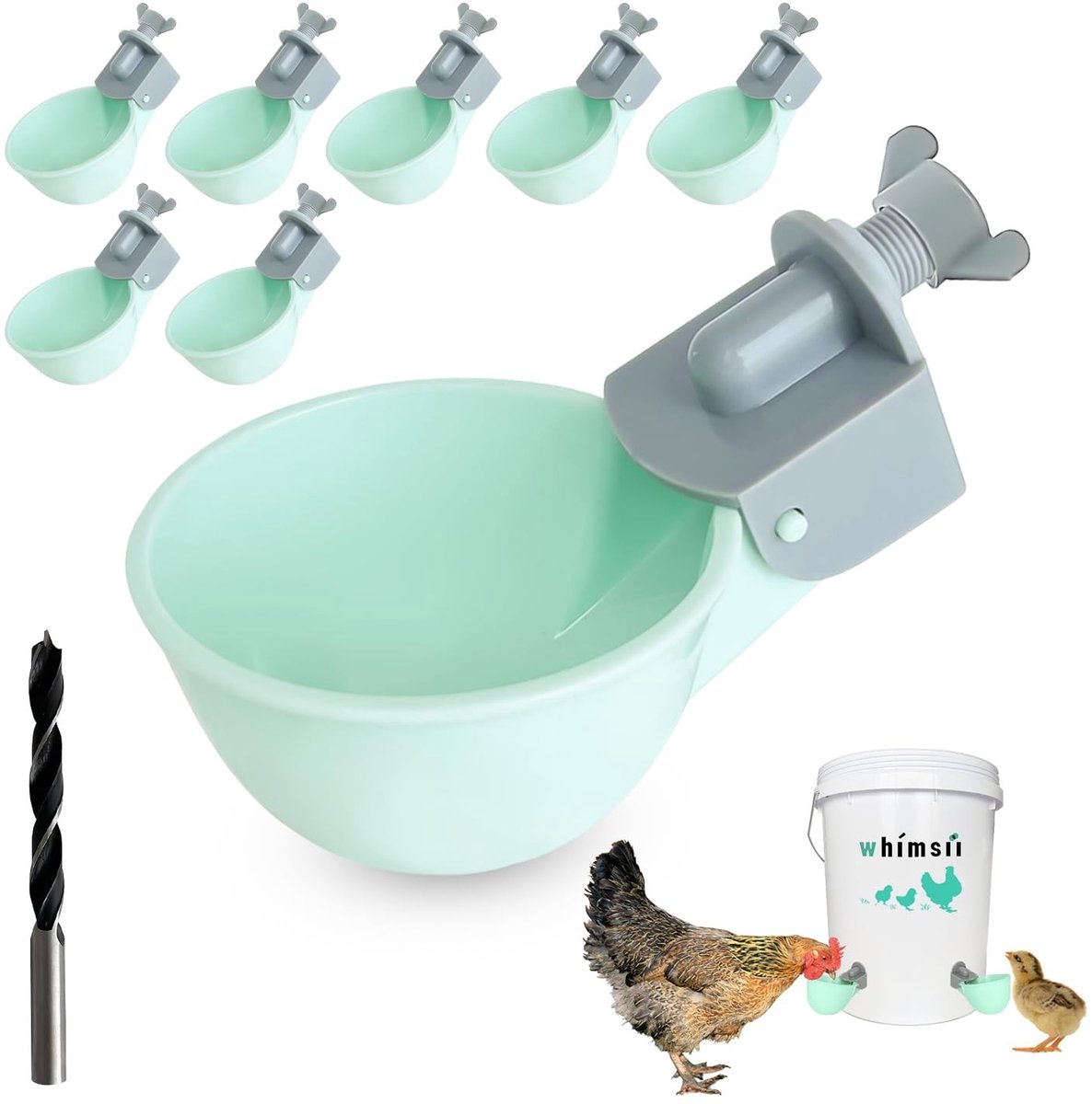 SolidKeus - Kippen Drinkcups (8 Stuks) met Antilek Systeem