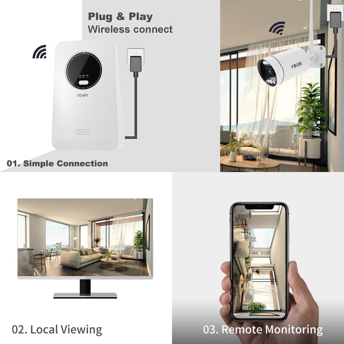 SolidKeus - NVR WiFi Systeem voor 10 Camera's met Ondersteuning voor SD en HDD