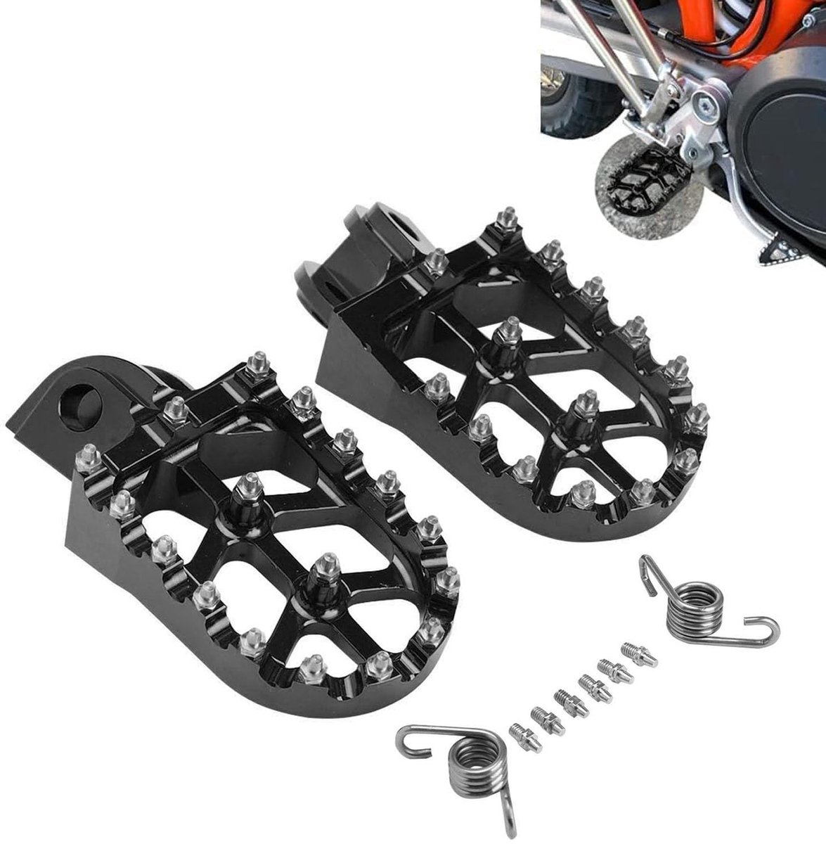 SolidKeus - CNC Voetsteun voor Offroad Motoren, Zwart