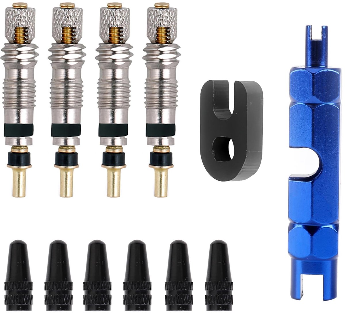 SolidKeus - 12-delige Fietsventiel Adapter Set voor Cyclisten