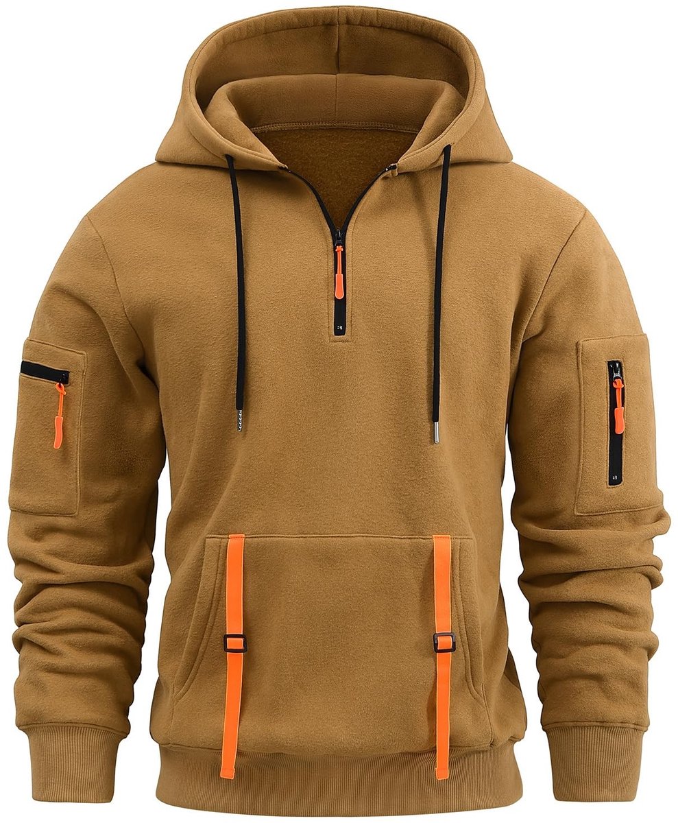 SolidKeus - Casual Hoodie met 1/4 Rits voor Heren
