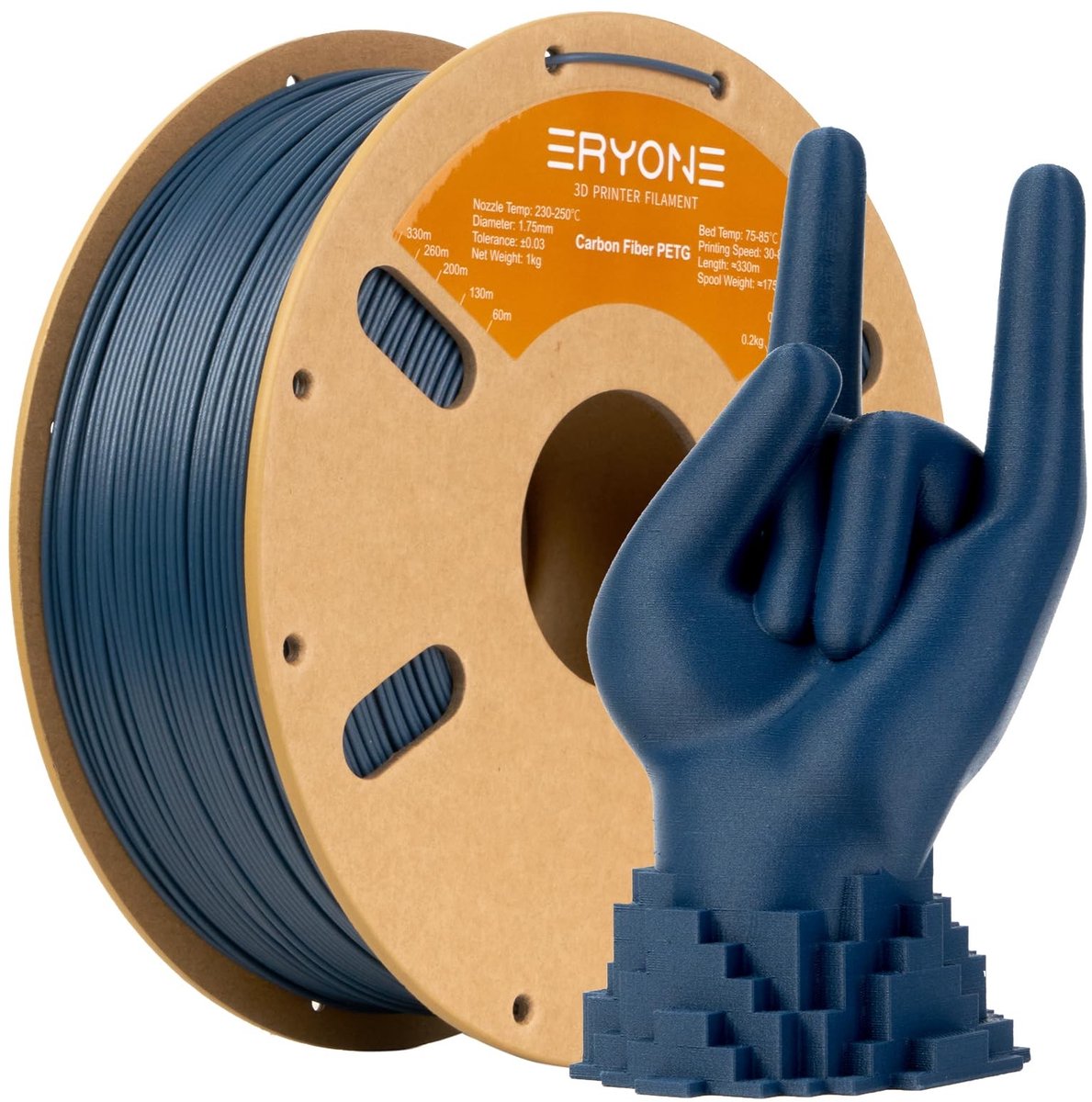 SolidKeus - 1.75mm Carbon Fiber PETG Filament voor 3D Printen, 1kg Spoel, Blauw