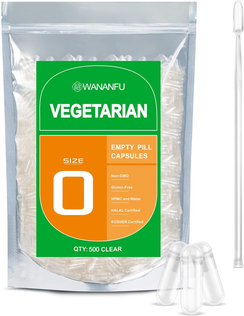 SolidKeus - Vegan Lege Capsules Size 0 met 2 Micro Lepels