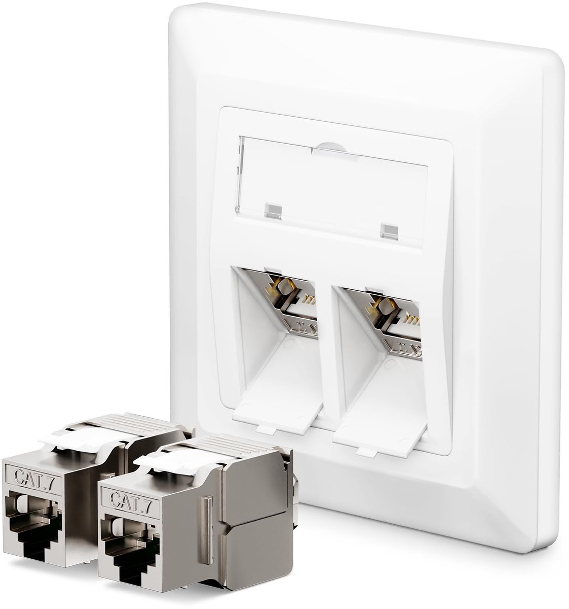 SolidKeus - 2-Port CAT 7 Netwerkstopcontact met Keystone Modules