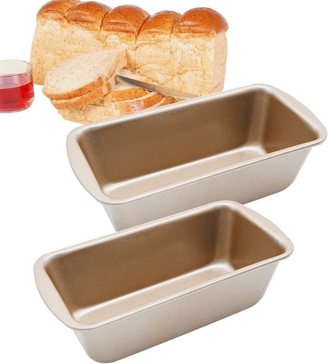 SolidKeus - Set van 2 RVS Brood Bakvormen 19x9x2 cm