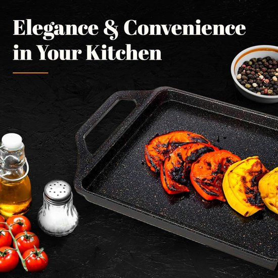 Grillplaat - Grillpan Inductie - Koken - PFOA-vrij - 37 x 25 cm - Zwart — afbeelding 4