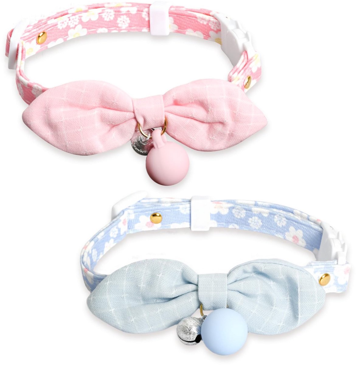 SolidKeus - 2 Stuks Kattenhalsband met Strik en Bel