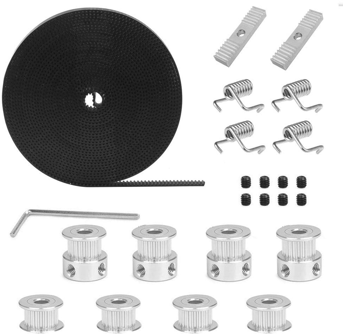 SolidKeus - 8 Stuks Aluminium Timing Pulley met 5M GT2 Timing Belt