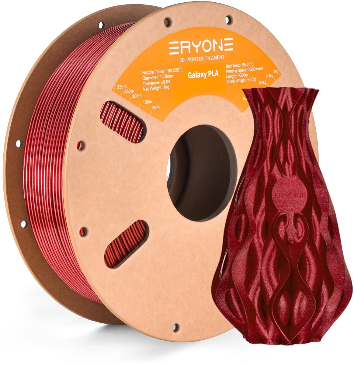 SolidKeus - Galaxy Glitter PLA 3D Filament 1.75mm Rood
